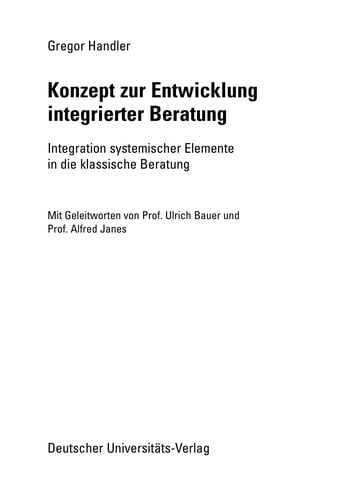 Konzept zur Entwicklung integrierter Beratung