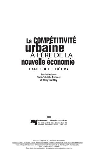 La compétitivité urbaine à l'ère de la nouvelle économie