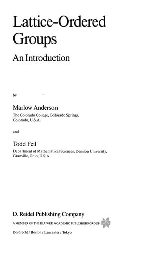 Lattice-Ordered Groups