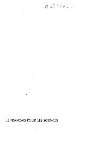 Le français pour les sciences