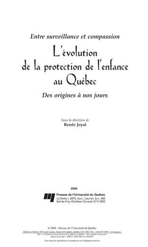 L'évolution de la protection de l'enfance au Québec