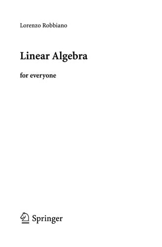 Linear algebra for everyone
