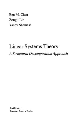 Linear Systems Theory