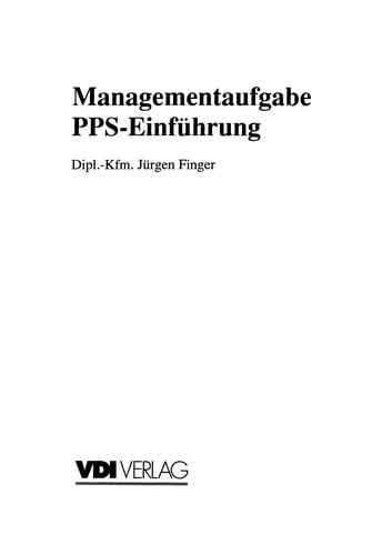 Managementaufgabe PPS-Einführung