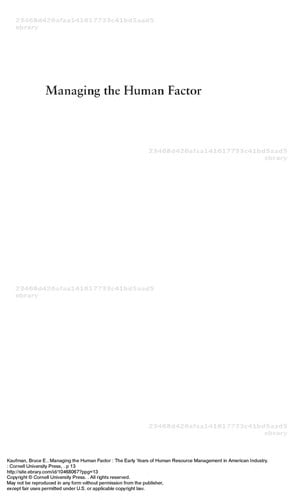 Managing the human factor