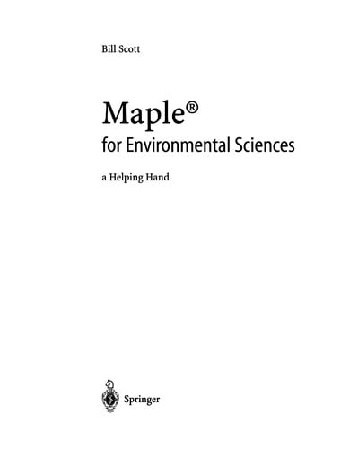 Maple® for Environmental Sciences