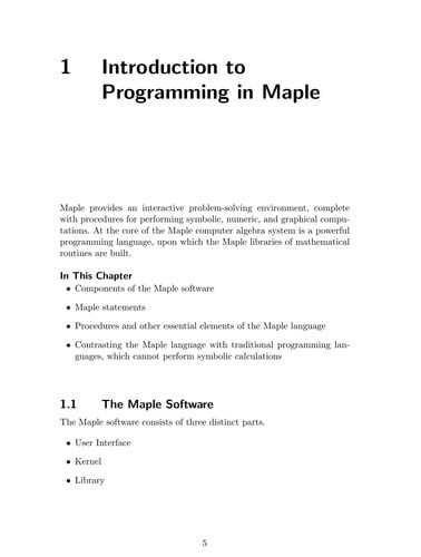 Maple 11 introductory programming guide
