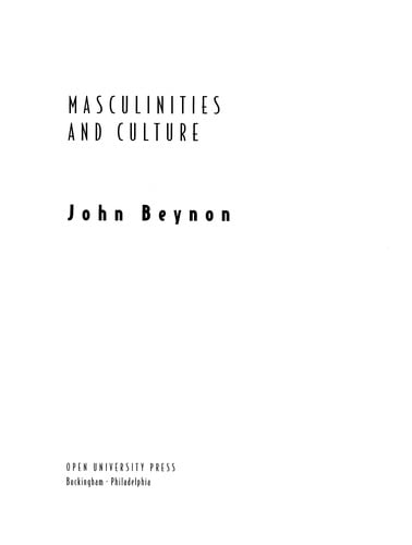 Masculinities and culture