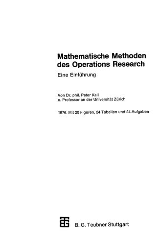 Mathematische Methoden des Operations Research