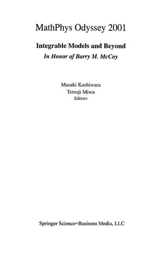 MathPhys odyssey 2001