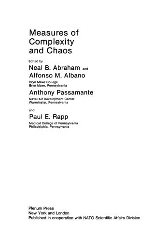 Measures of Complexity and Chaos