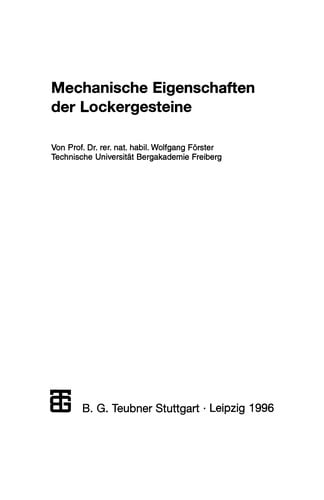 Mechanische Eigenschaften der Lockergesteine