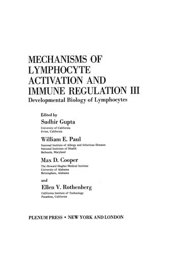 Mechanisms of Lymphocyte Activation and Immune Regulation III