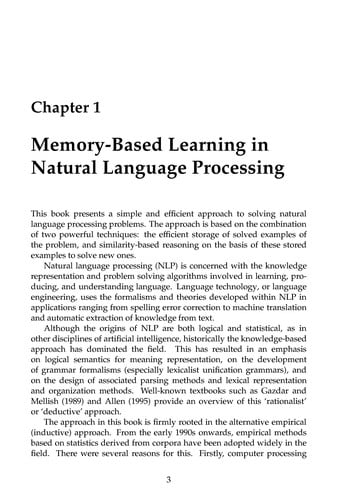 MEMORY-BASED LANGUAGE PROCESSING