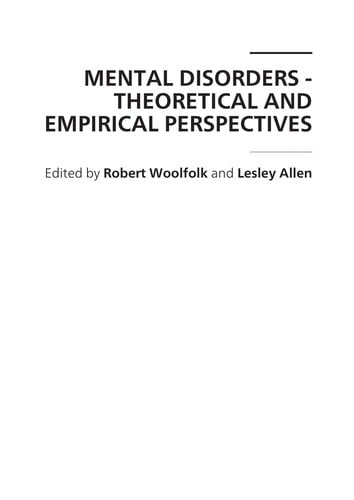 Mental disorders-theoretical and empirical perspectives