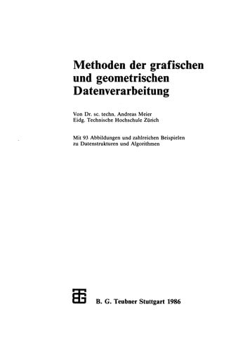 Methoden der grafischen und geometrischen Datenverarbeitung