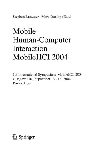 Mobile Human-Computer Interaction - MobileHCI 2004 00
