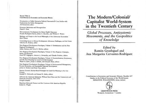 The modern/colonial/capitalist world-system in the twentieth century