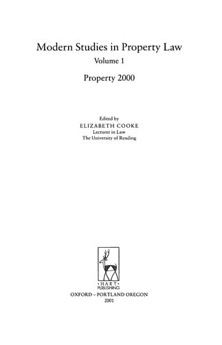 Modern studies in property law