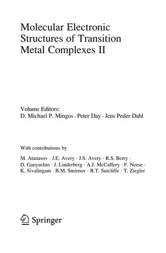 Molecular Electronic Structures of Transition Metal Complexes II