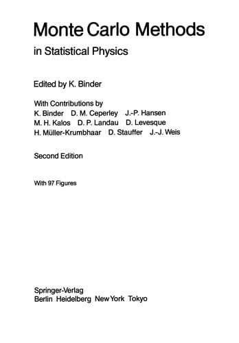 Monte Carlo Methods in Statistical Physics