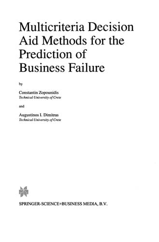 Multicriteria Decision Aid Methods for the Prediction of Business Failure