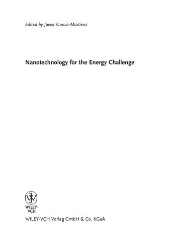 Nanotechnology for the energy challenge