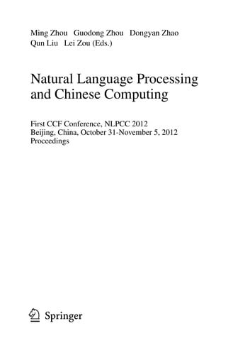 Natural Language Processing and Chinese Computing
