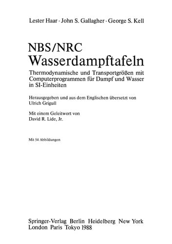 NBS/NRC Wasserdampftafeln