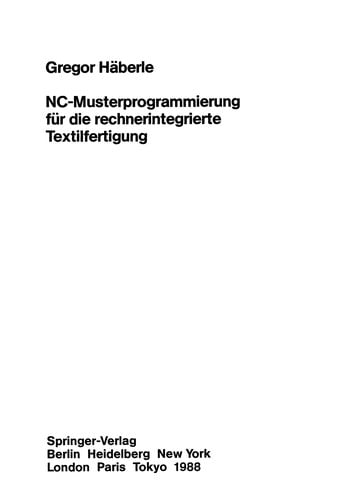 NC-Musterprogrammierung für die rechnerintegrierte Textilfertigung