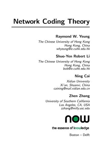 Network coding theory