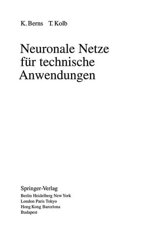 Neuronale Netze für technische Anwendungen