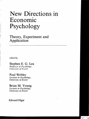 New directions in economic psychology