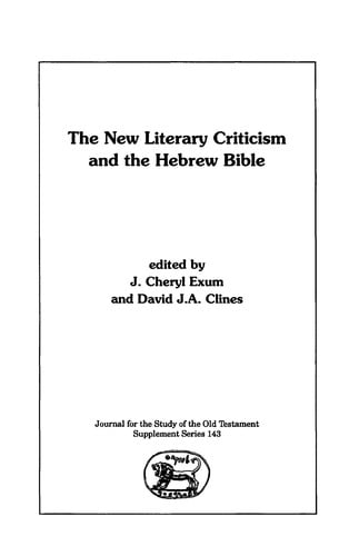 The New literary criticism and the Hebrew Bible