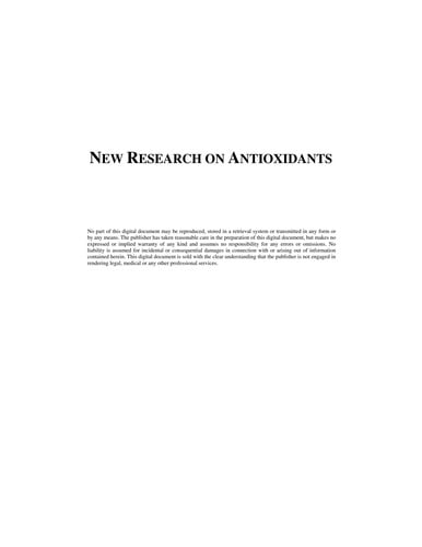 New research on antioxidants