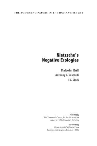 Nietzsche's negative ecologies