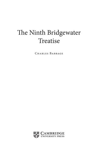 The ninth Bridgewater treatise