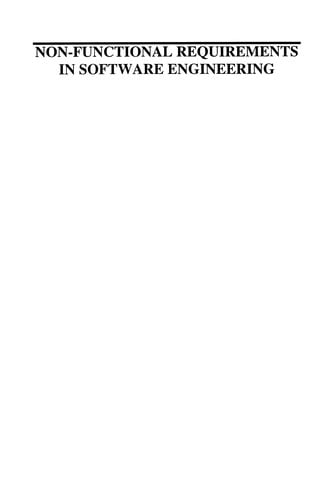 Non-Functional Requirements in Software Engineering