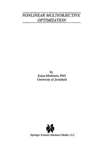 Nonlinear Multiobjective Optimization