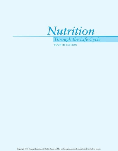 Nutrition through the life cycle