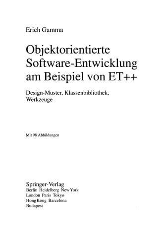 Objektorientierte Software-Entwicklung am Beispiel von ET++