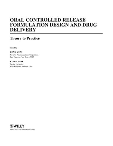 Oral controlled release formulation design and drug delivery