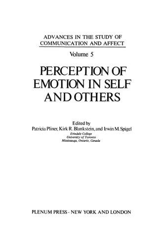 Perception of Emotion in Self and Others