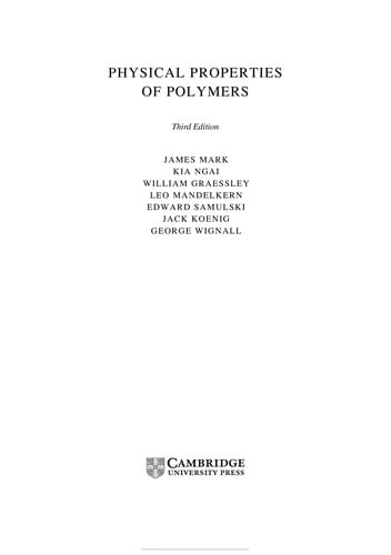 PHYSICAL PROPERTIES OF POLYMERS; JAMES MARK...ET AL