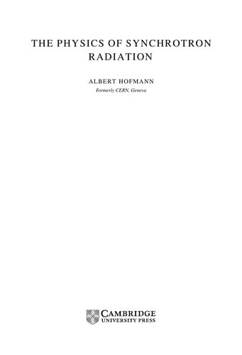 The physics of synchrotron radiation