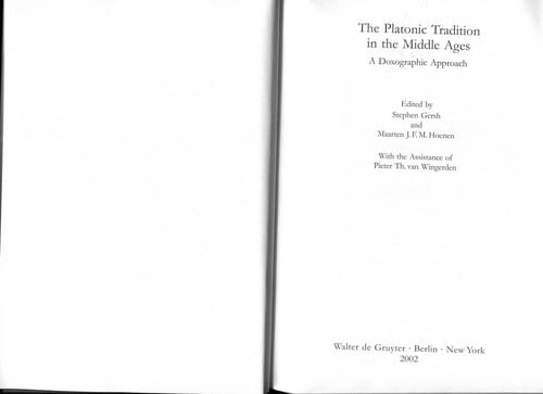 The platonic tradition in the Middle Ages: a doxographic approach