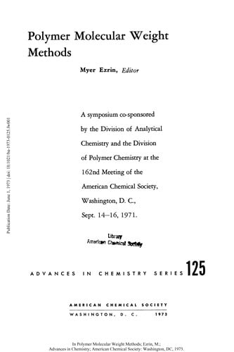 Polymer molecular weight methods