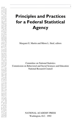 Principles and practices for a federal statistical agency