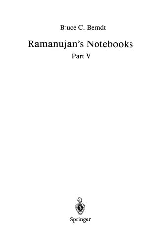 Ramanujan's Notebooks