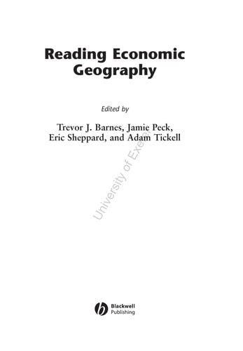 READING ECONOMIC GEOGRAPHY; ED. BY TREVOR J. BARNES